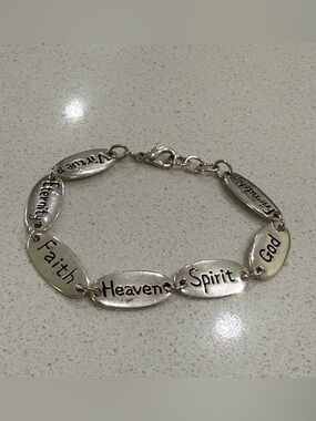 Silver Tone Inspirational Bracelet